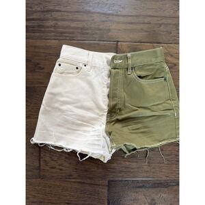 Pac Sun Two-Tone Ultra High Rise Vintage Shorts Size 25 Y2K